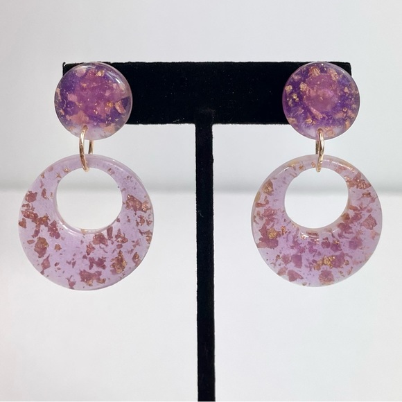 Ur pls gold flake resin hoops - Picture 1 of 4